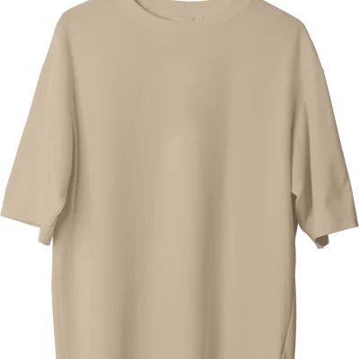 Oversize Tişört - Krem