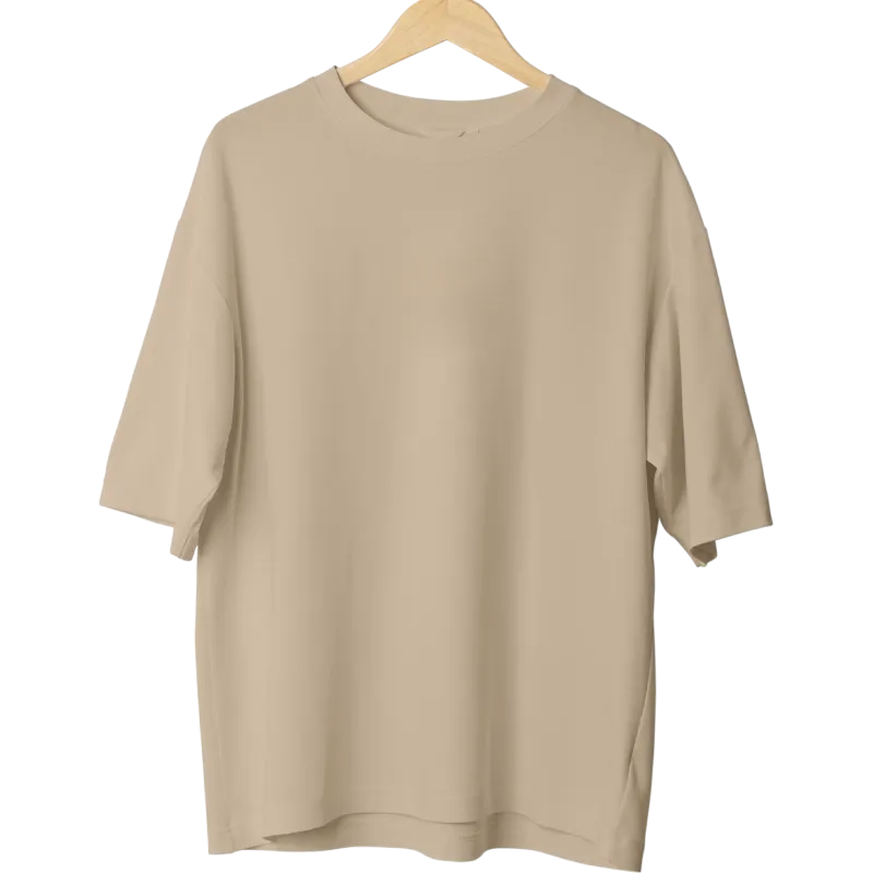 Oversize Tişört - Krem